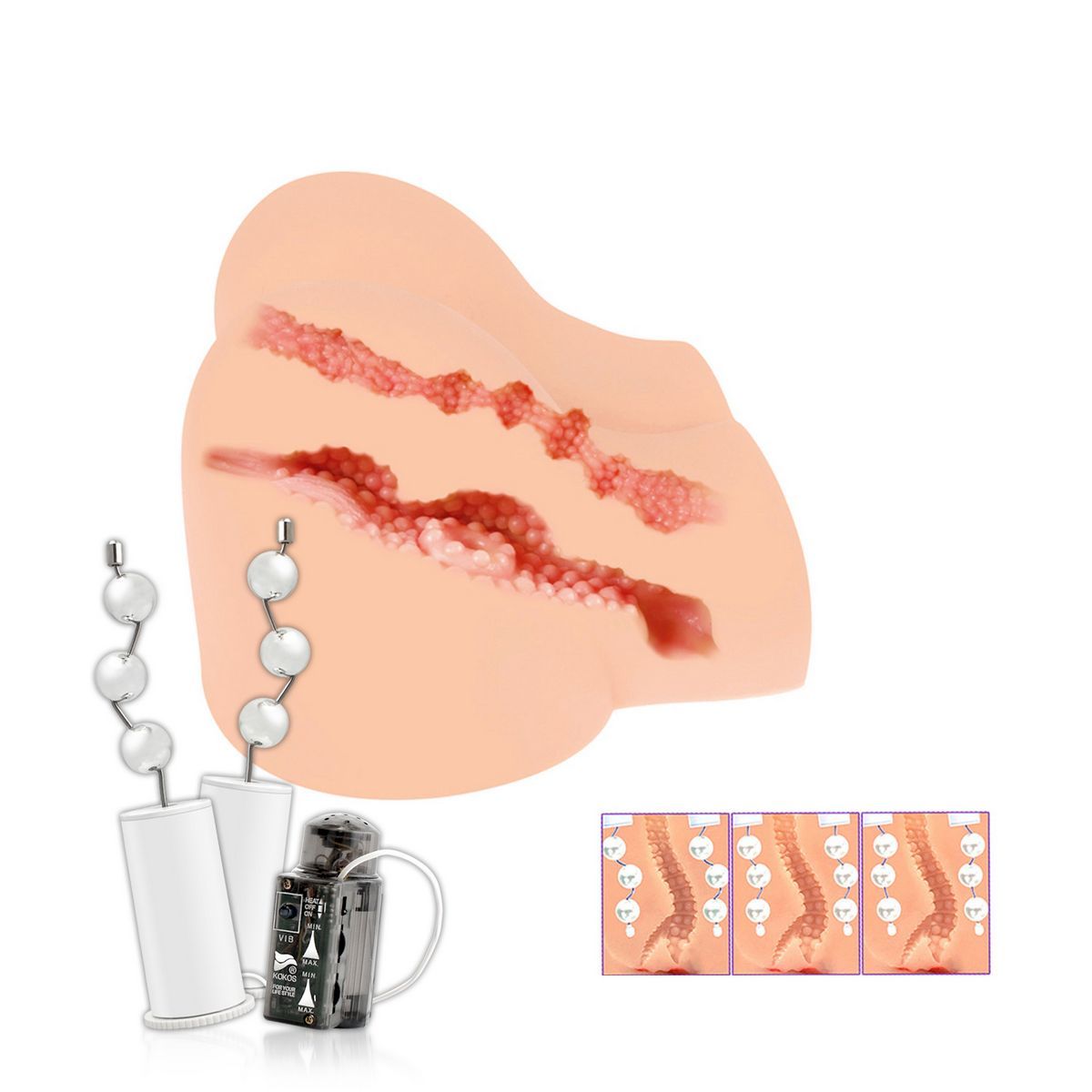 Вибрирующий мастурбатор-полуторс Olivia Say: вагина и анус 3