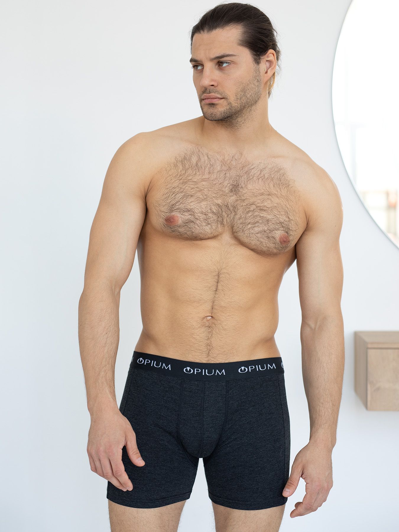 Мужские трусы-боксеры из меланжевой ткани 2