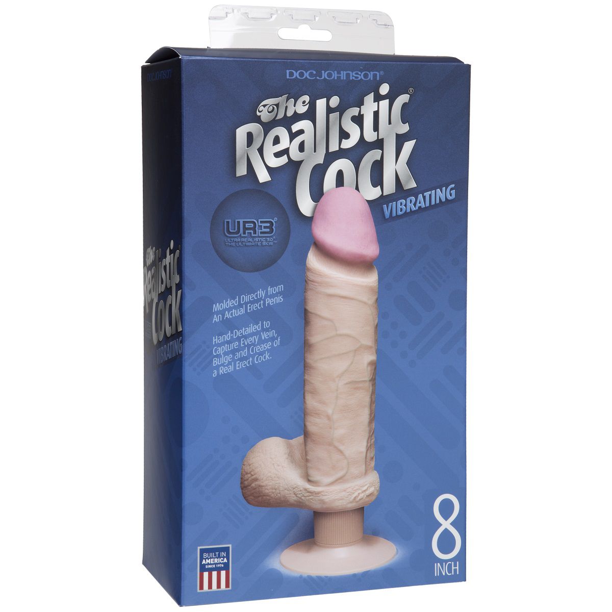 Вибромассажер-реалистик на присоске The Realistic Cock ULTRASKYN Vibrating 8”- 23,5 см. 2