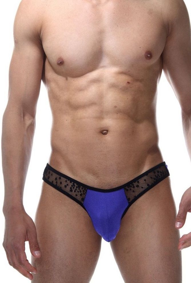 Мужские трусы-бразилиана с сетчатыми вставками 1