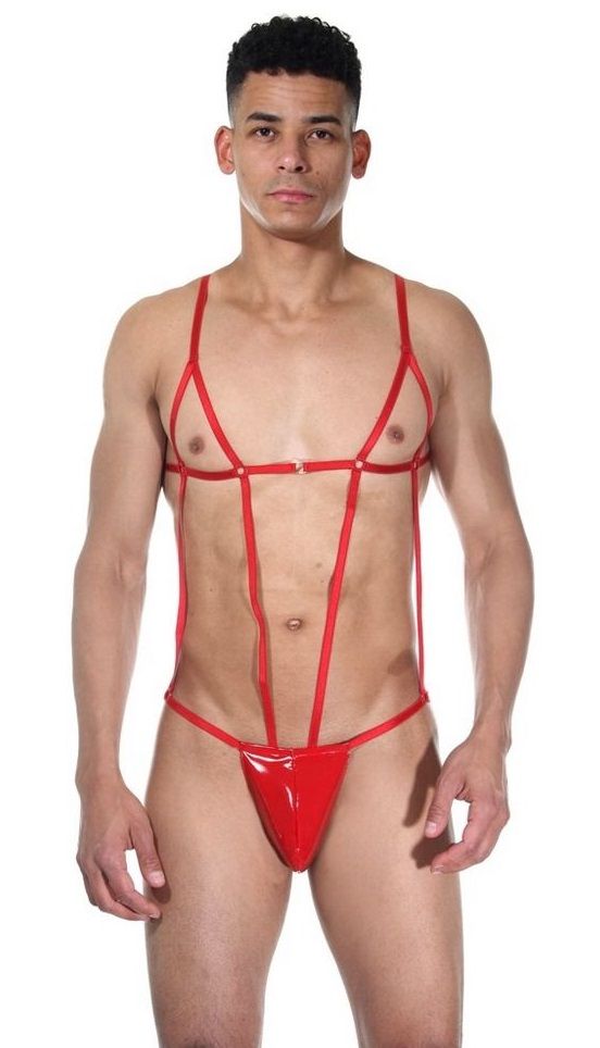 Сексуальное красное мужское боди 1