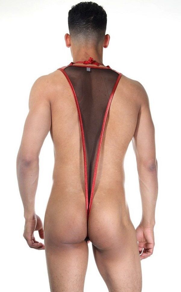 Сексуальное мужское боди с блестящими элементами 2