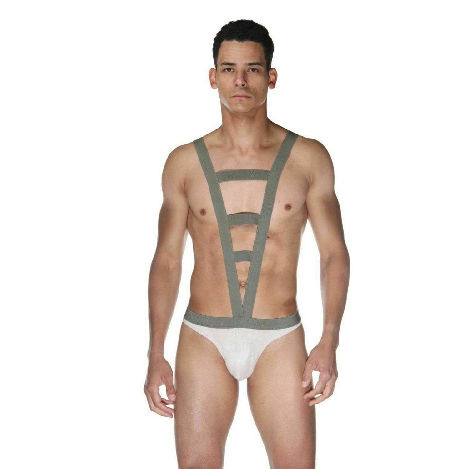 Оригинальное мужское боди с эластичными ремешками 1