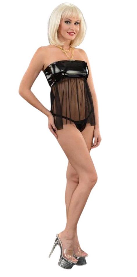 Оригинальная сорочка с wet-look лифом 1