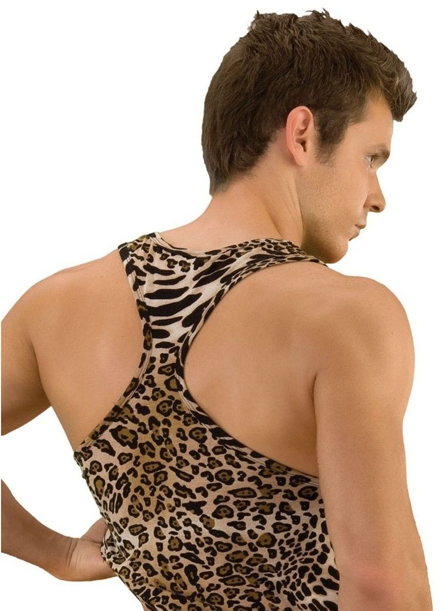 Мужская майка-борцовка с леопардовым принтом 2