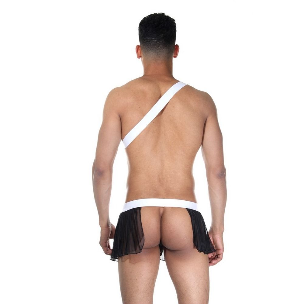 Черно-белый мужской игровой костюм "Охотник" 2