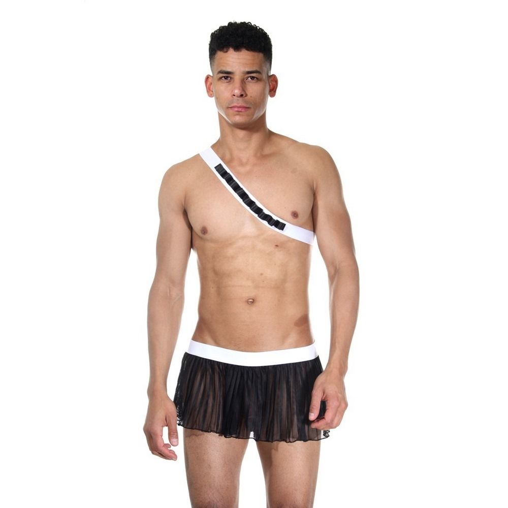 Черно-белый мужской игровой костюм "Охотник" 1