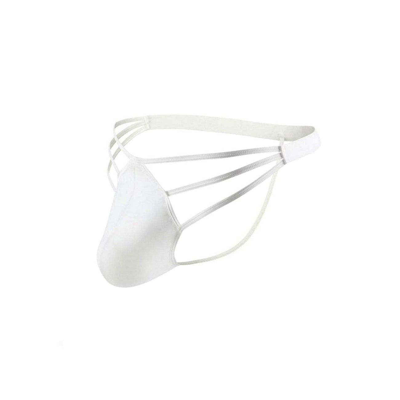 Белые сексуальные трусы-стринги на тонких бретелях 5