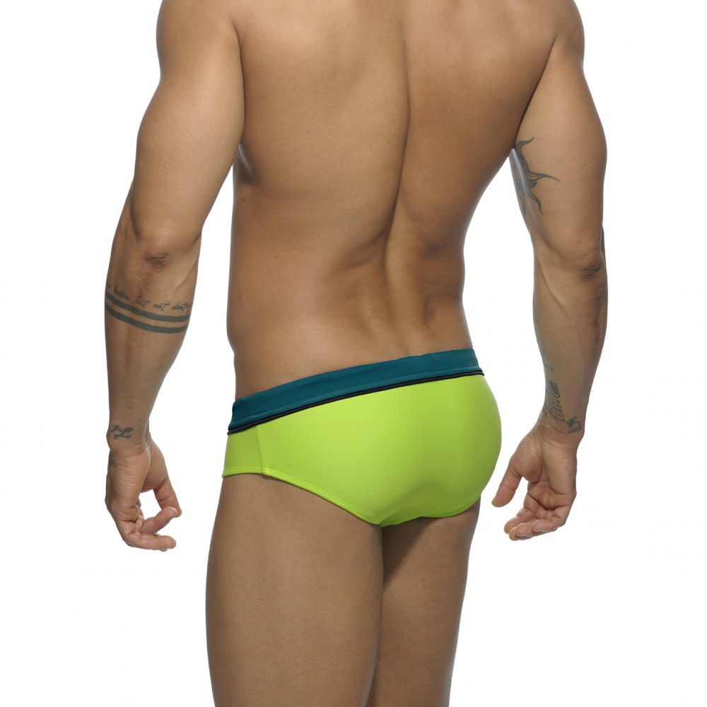 Мужские плавки с контрастным поясом и полосами с одной стороны 9