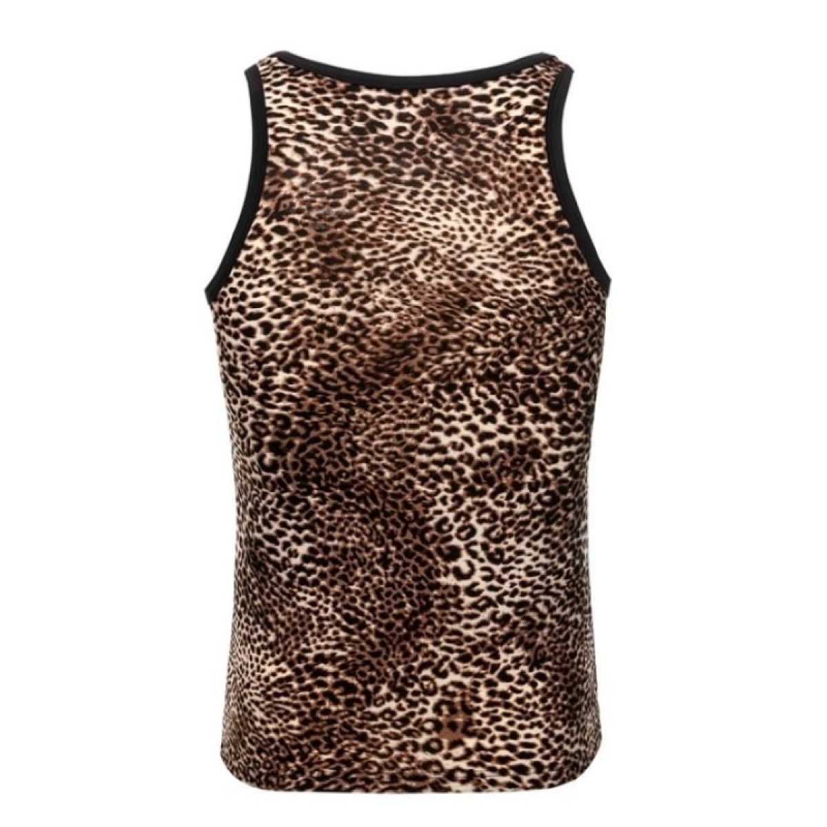 Стильная мужская майка с леопардовым принтом 2