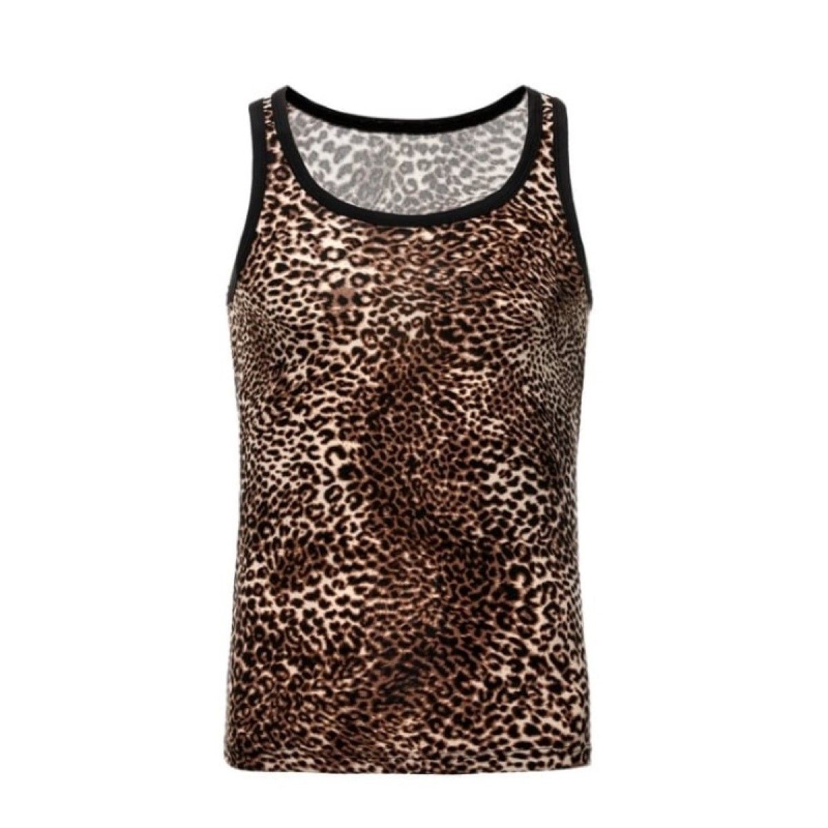 Стильная мужская майка с леопардовым принтом 1