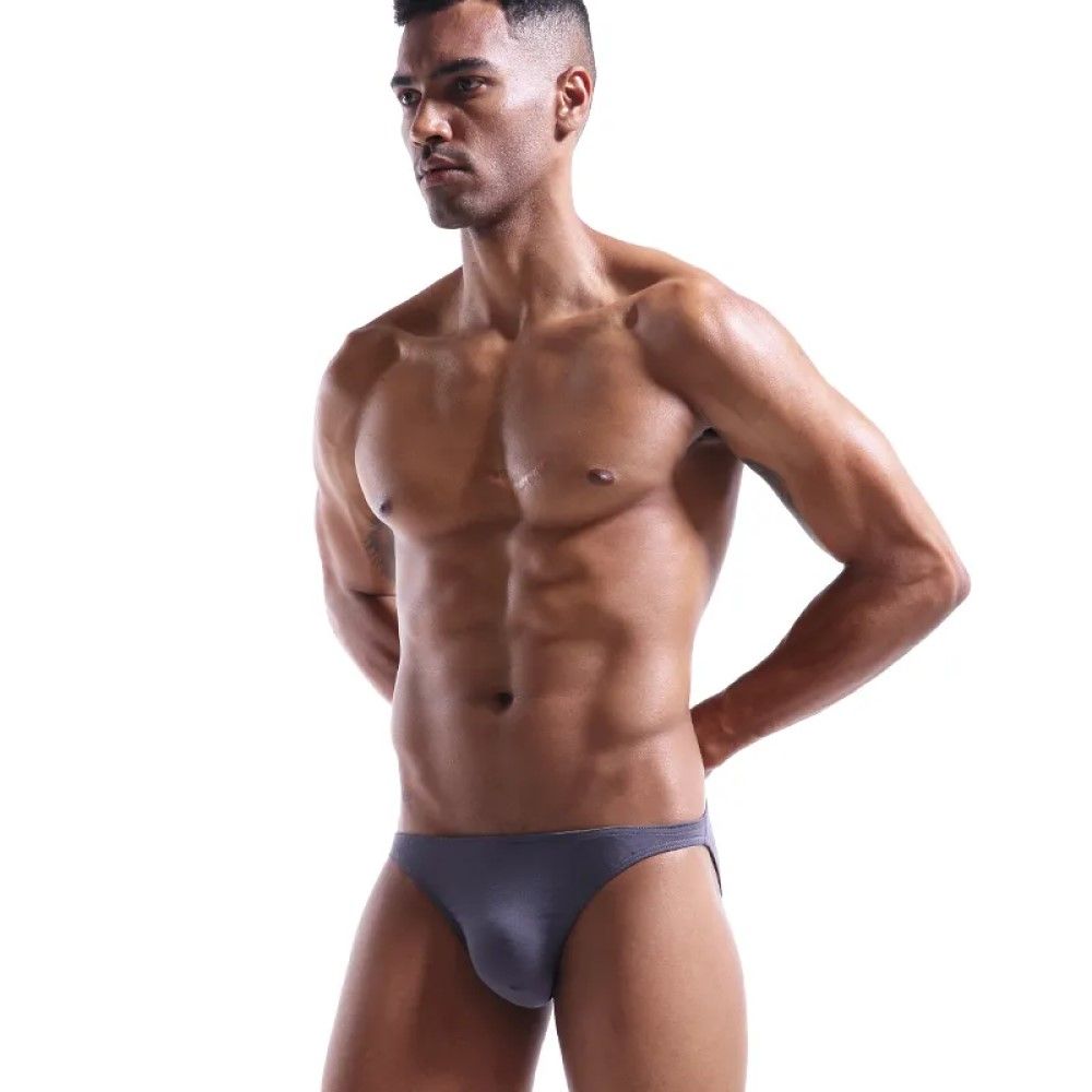 Мужские классические однотонные трусы-слипы 8