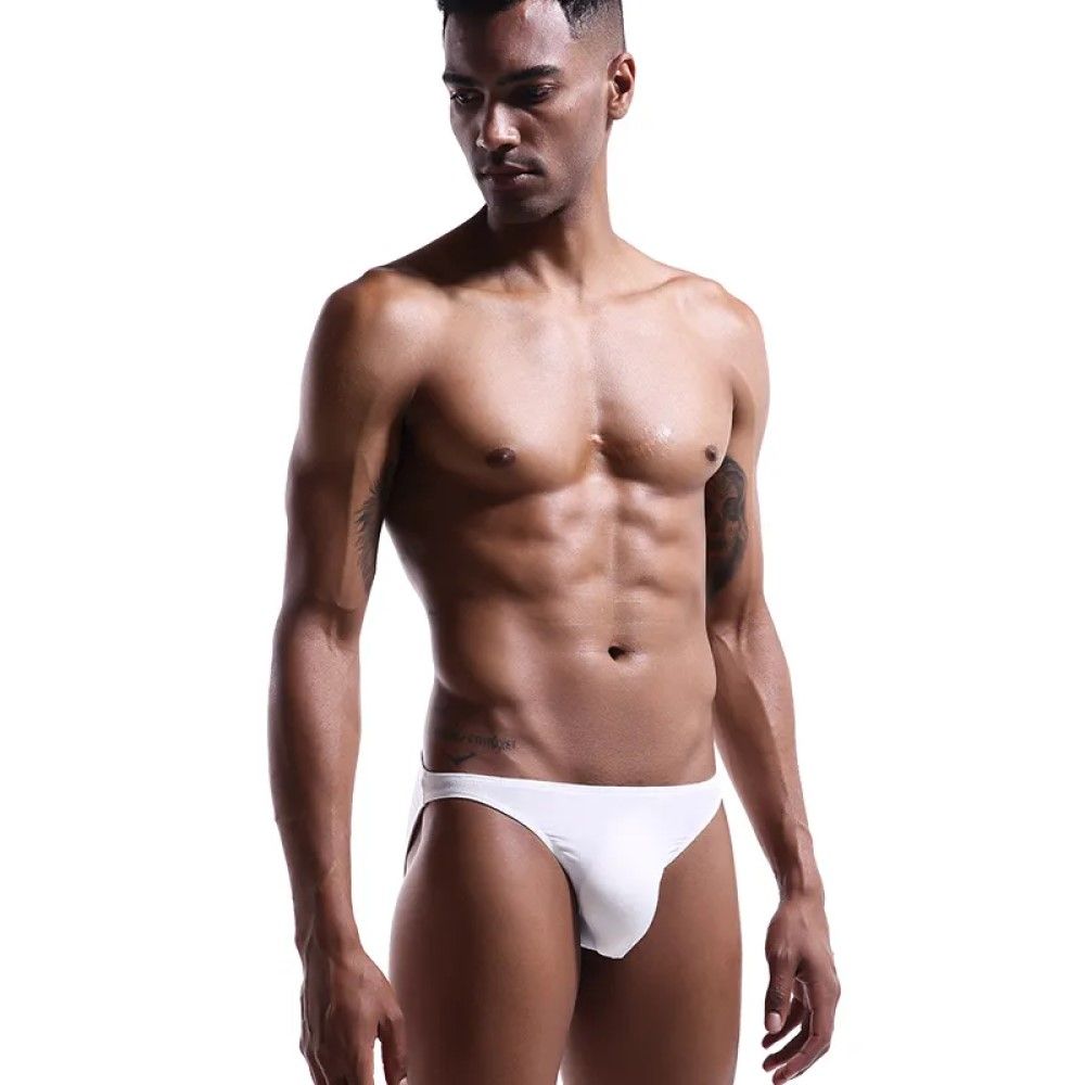 Мужские классические однотонные трусы-слипы 1