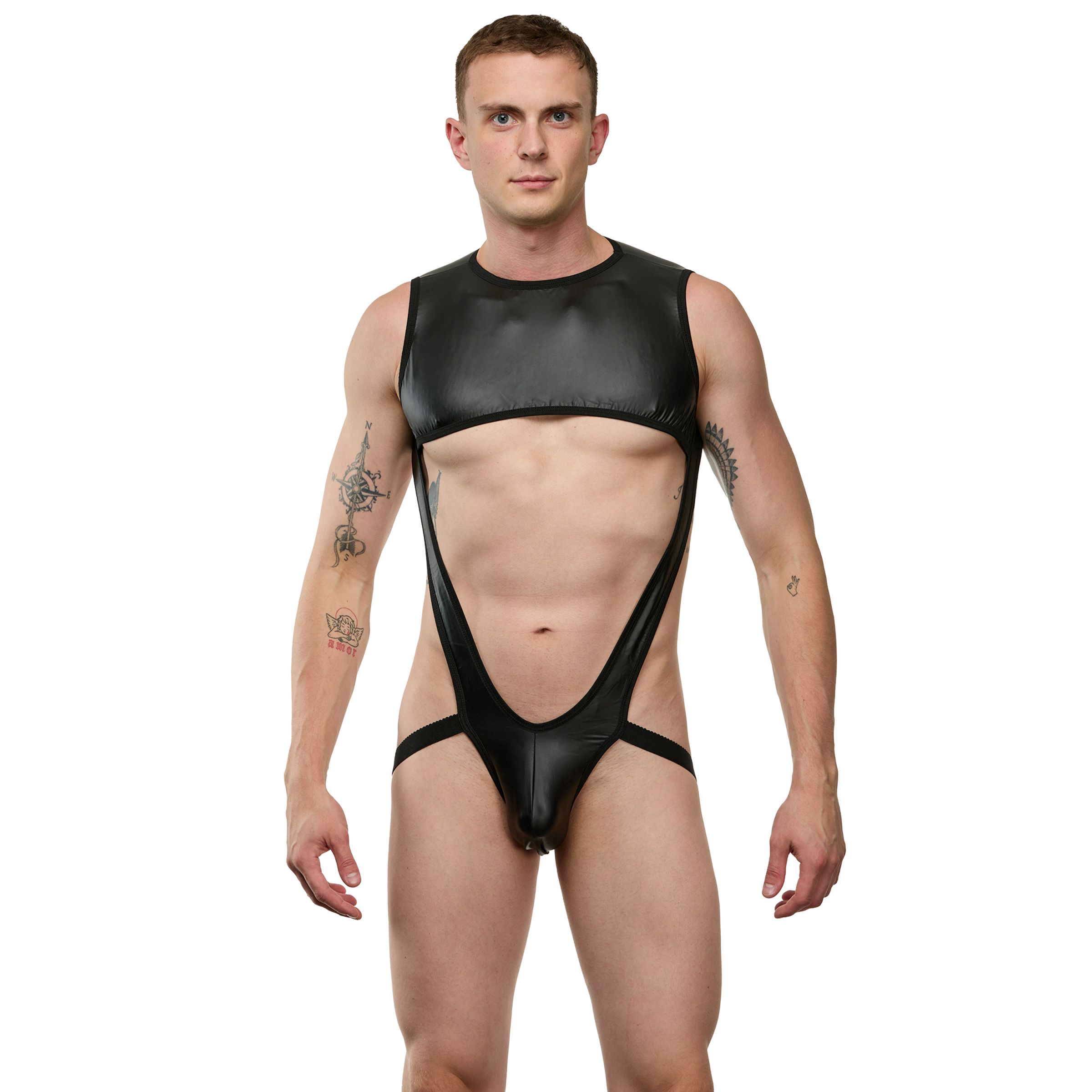 Черное сексуальное мужское боди 1