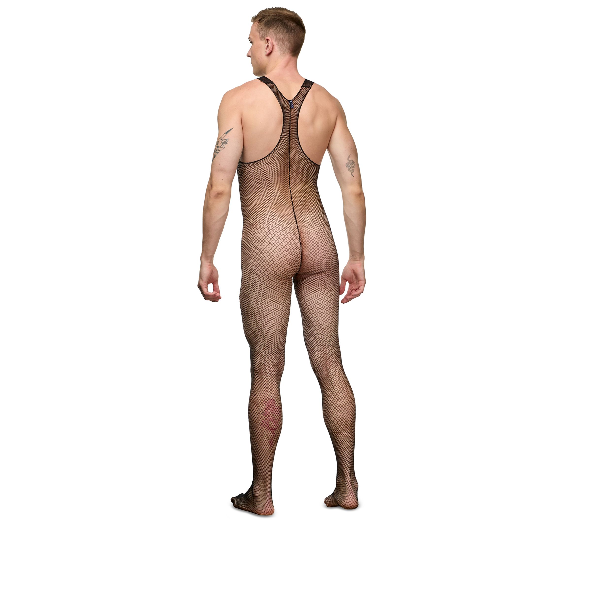 Черный мужской кэтсьюит-сетка 2