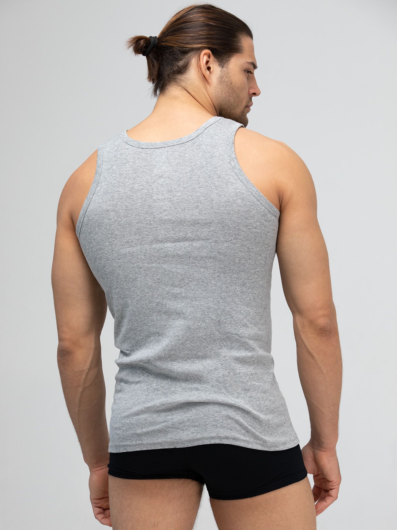 Уютная мужская майка в мелкий рубчик 5