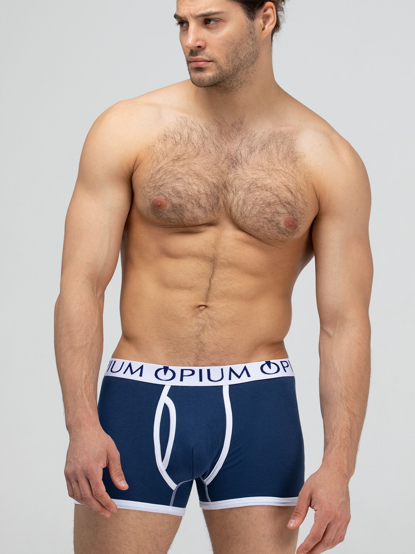 Мужские трусы-боксеры с контрастным поясом и отделкой 5