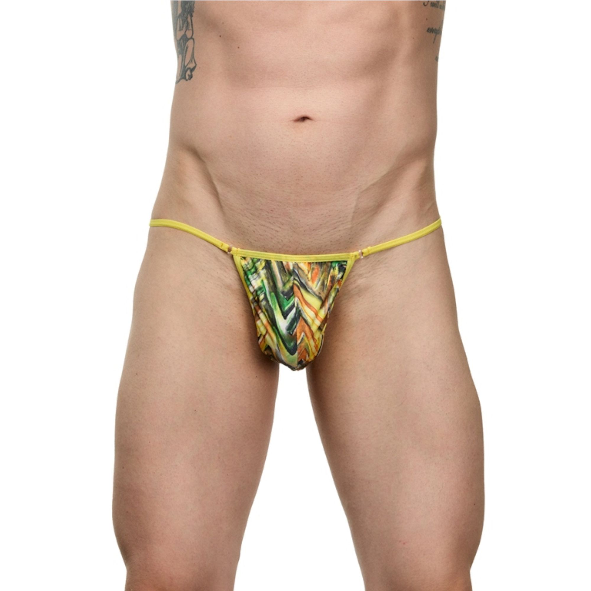 Мужские принтованные трусы-тонги 1