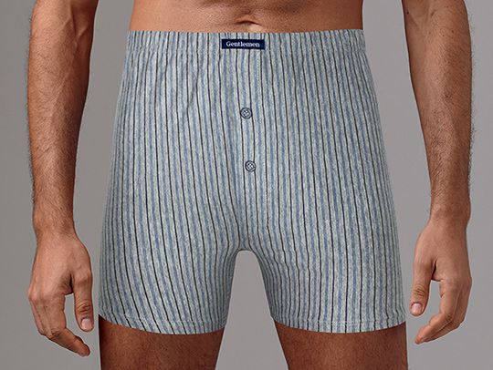 Мужские трусы-боксеры из хлопкового материала в тонкую полоску 2