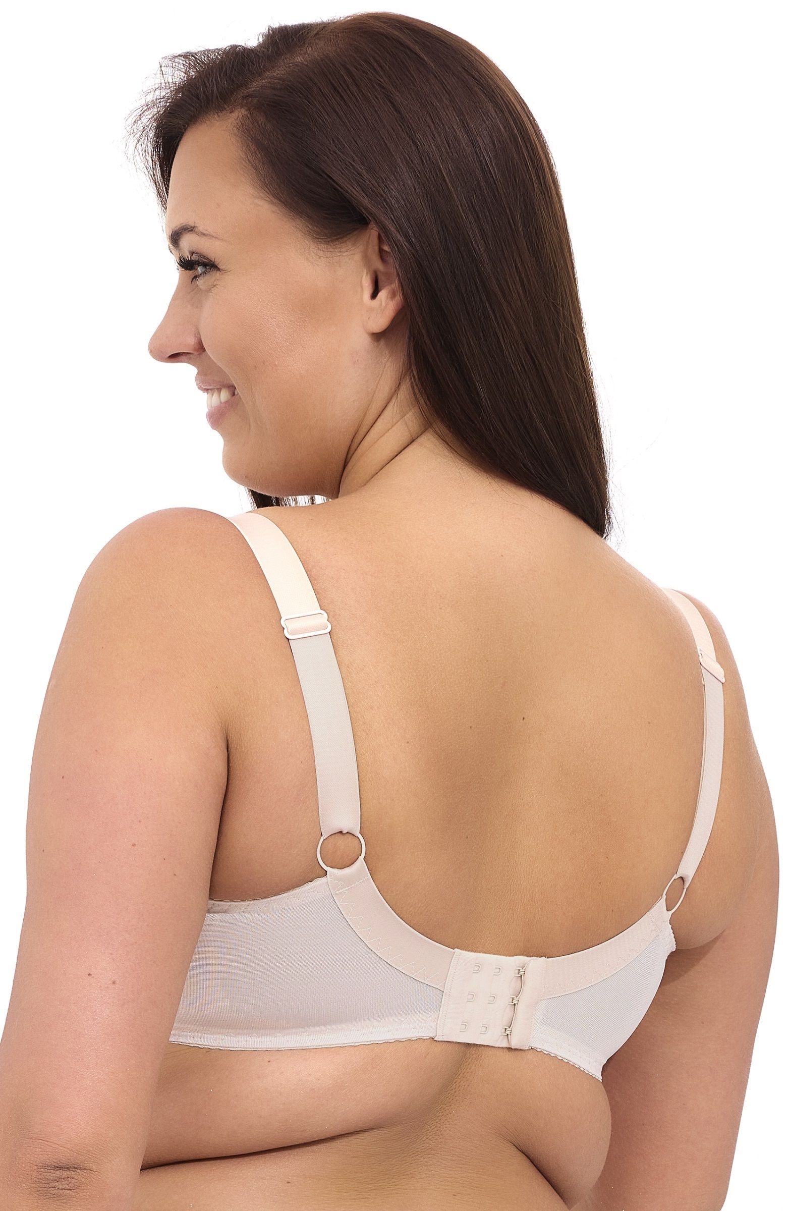 Однотонный бюстгальтер на косточках с мягкой чашкой plus size 2