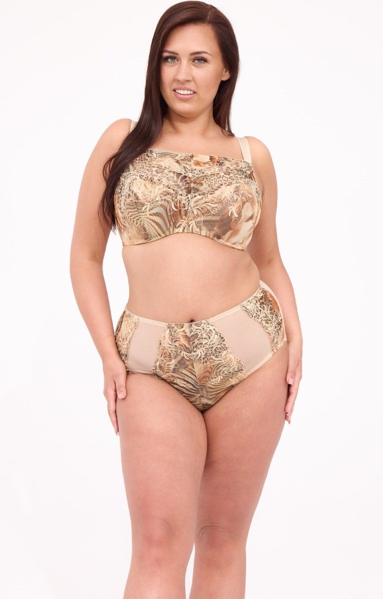 Оригинальные трусики-слипы из сетки с принтом 2