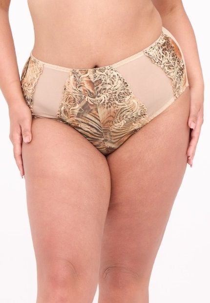 Оригинальные трусики-слипы из сетки с принтом 1