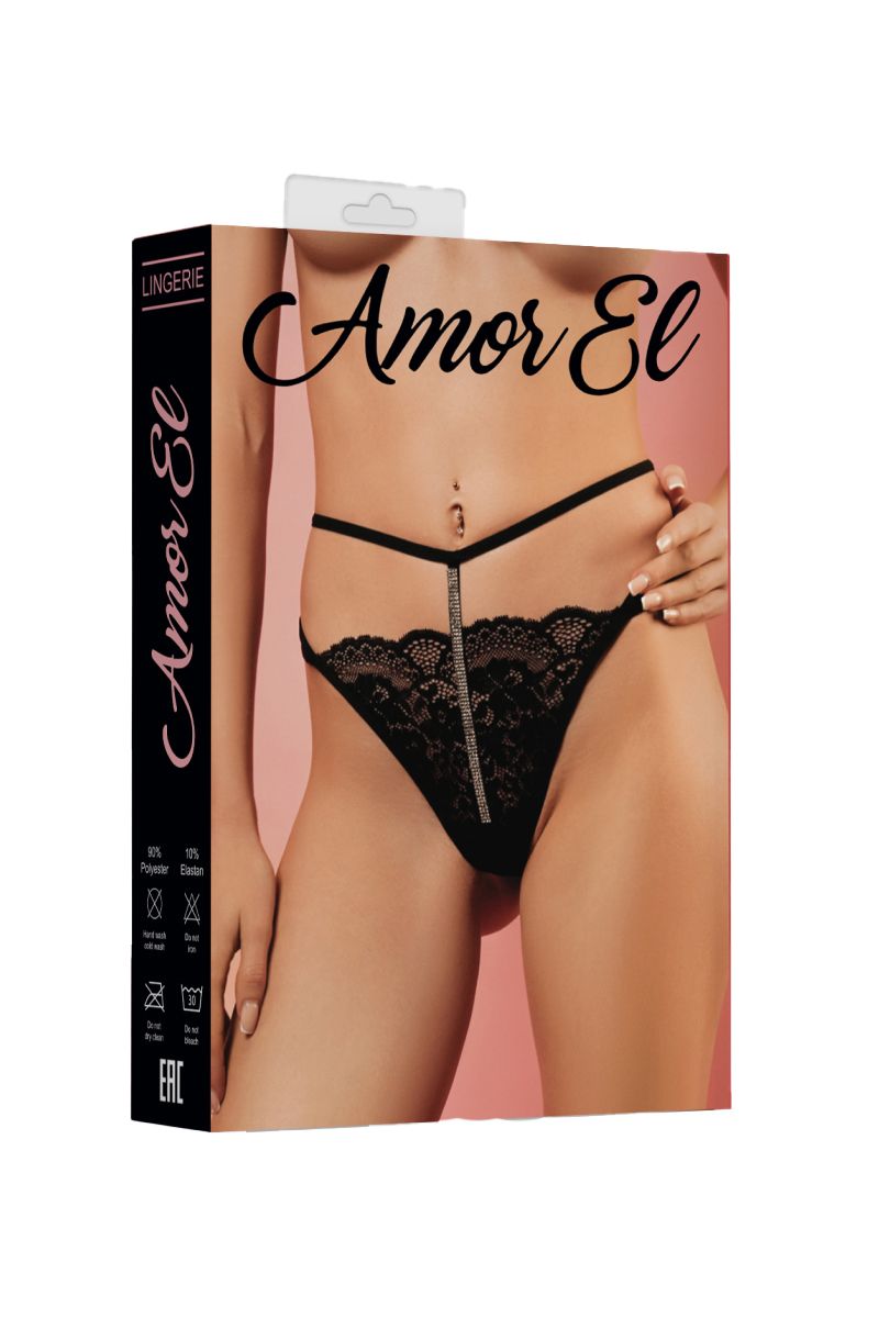 Трусики-стринги с декоративным пояском со стразами 4