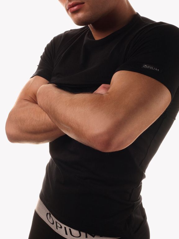 Мужская облегающая футболка с круглым вырезом 2