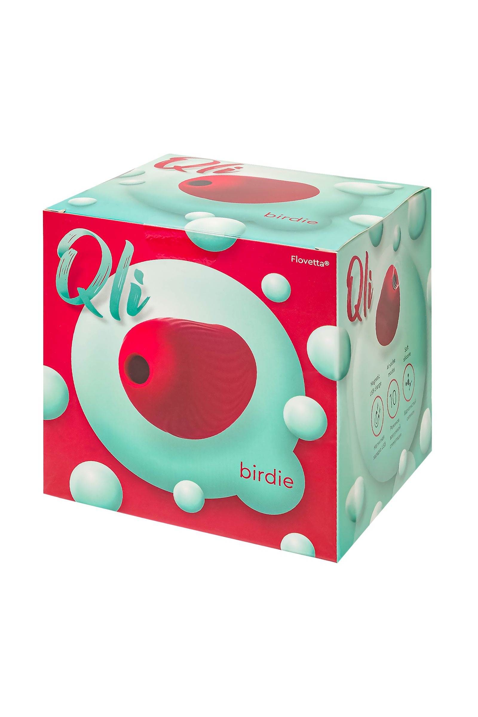 Красный вакуум-волновой стимулятор клитора Birdie 10