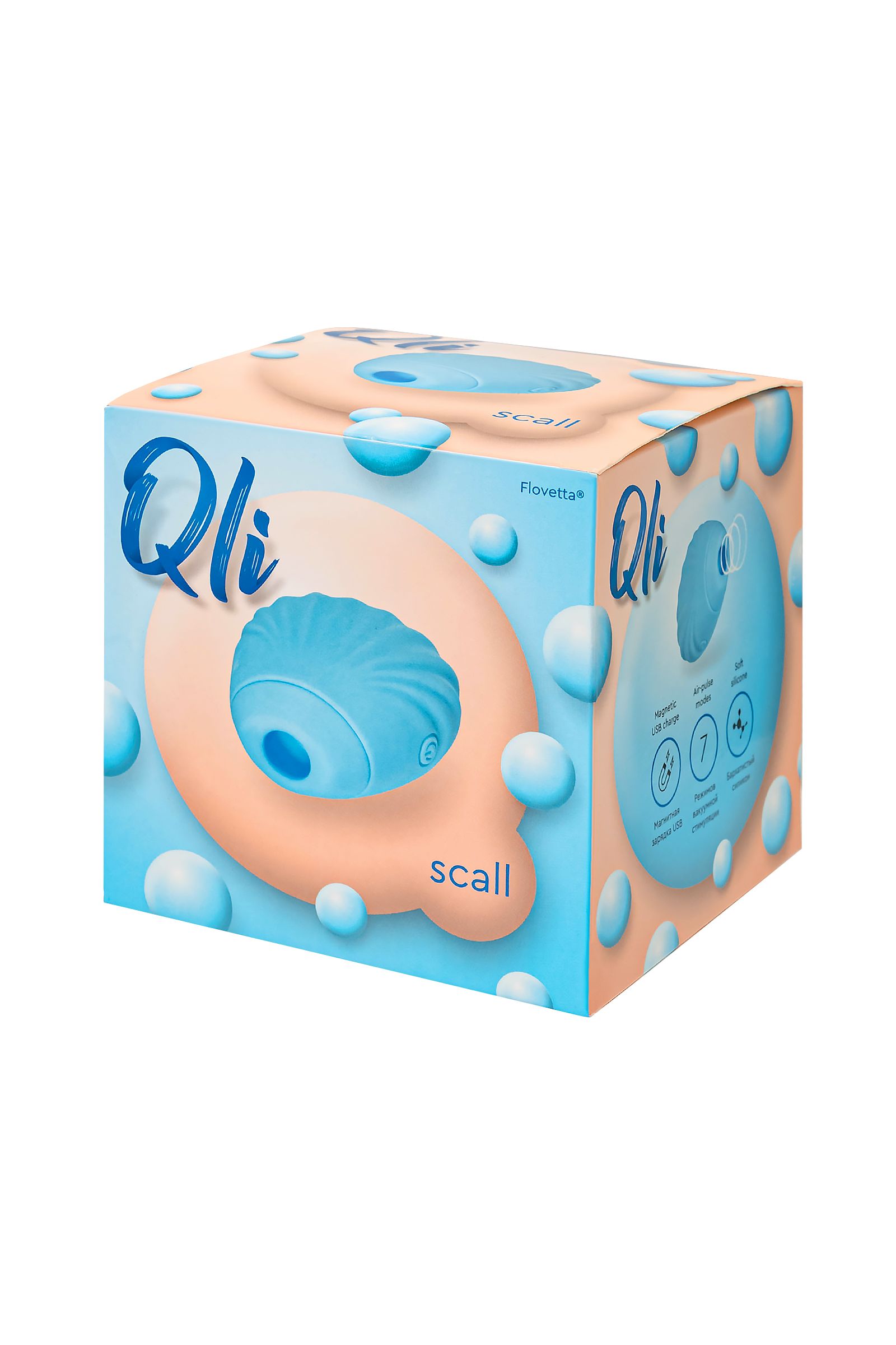 Голубой вакуум-волновой стимулятор клитора Scall 9