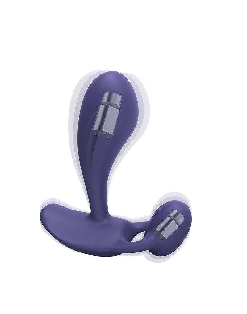 Темно-синий вибромассажер Witty P&G Vibrator with Remote Control 4