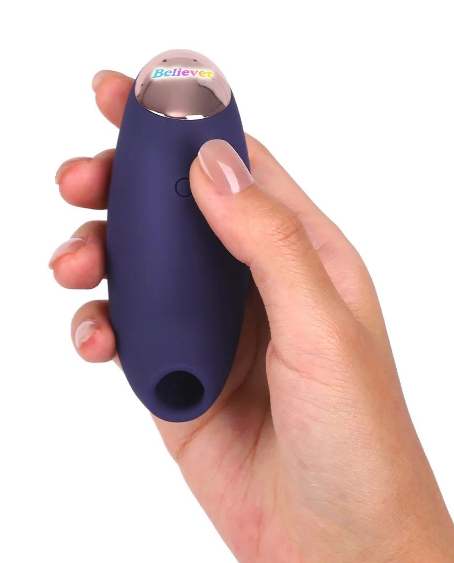 Темно-синий вакуум-волновой стимулятор Believer 4