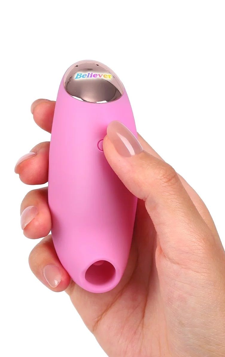 Розовый вакуум-волновой стимулятор Believer 4
