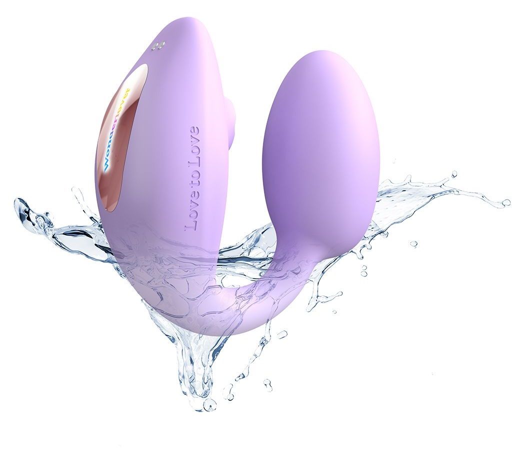 Сиреневый U-образный стимулятор клитора и точки G с пультом ДУ Wonderlover 8