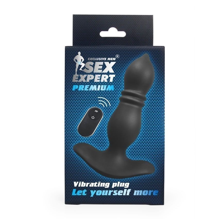 Черный анальный вибромассажер Sex Expert - 14,7 см. 3