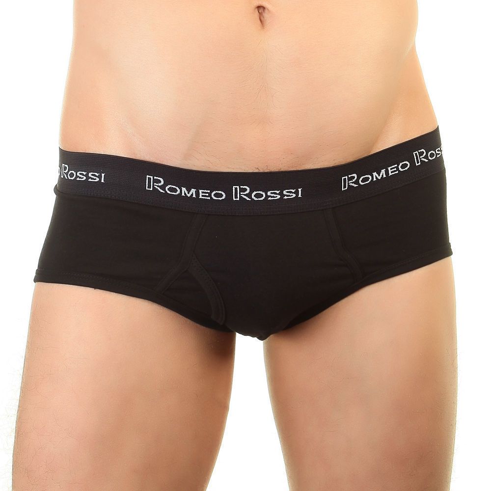Мужские трусы-брифы с низкой посадкой и черной резинкой 4