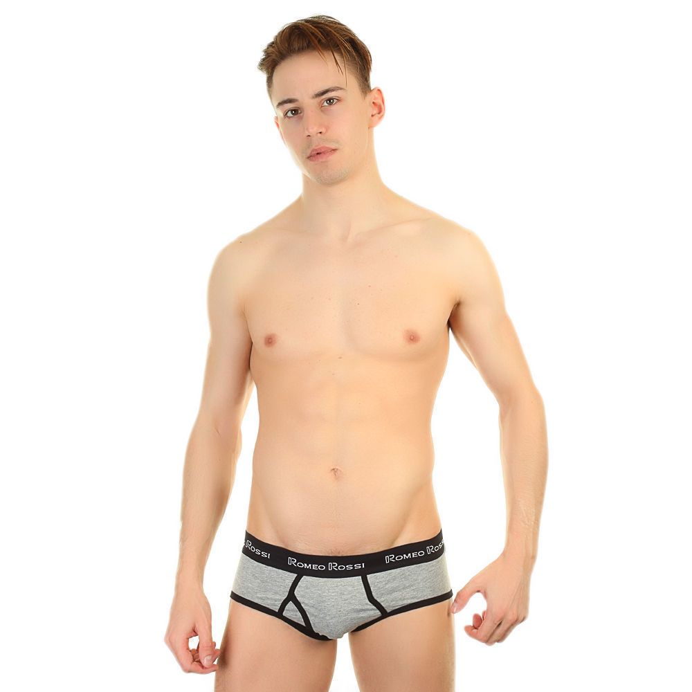 Мужские трусы-брифы с низкой посадкой и черной резинкой 9