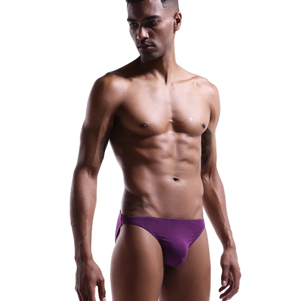 Мужские классические однотонные трусы-слипы 10