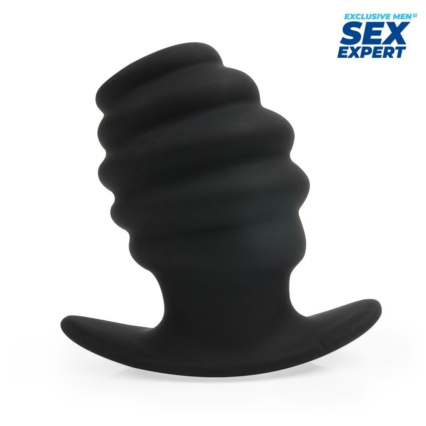 Черный рельефный анальный стимулятор-тоннель - 10 см. 5