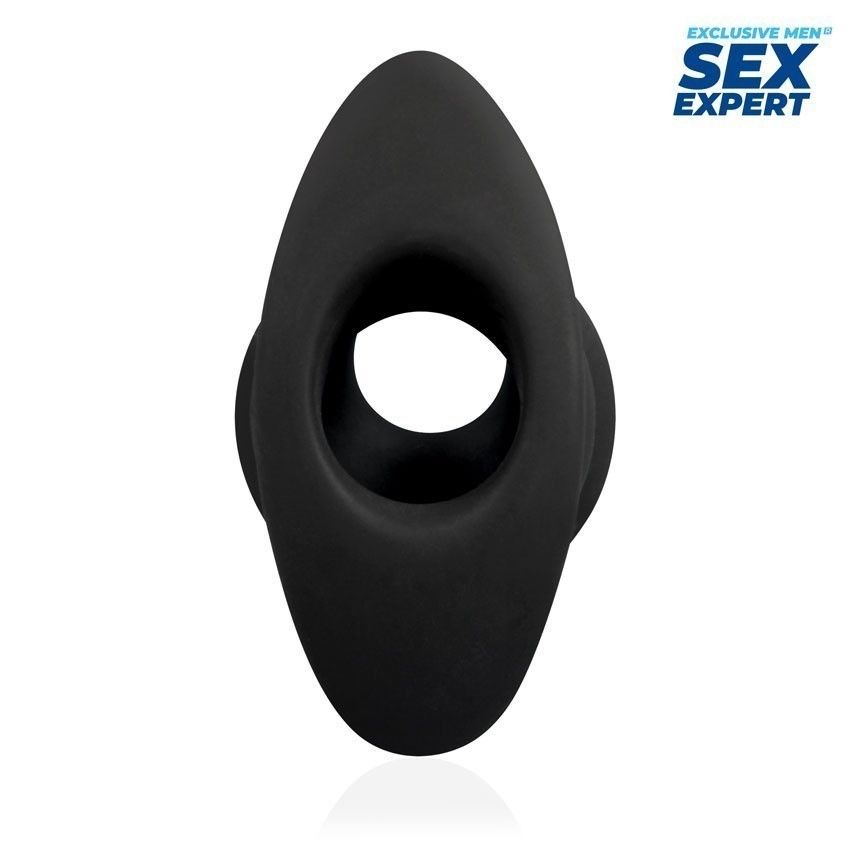 Черный рельефный анальный стимулятор-тоннель - 10 см. 6