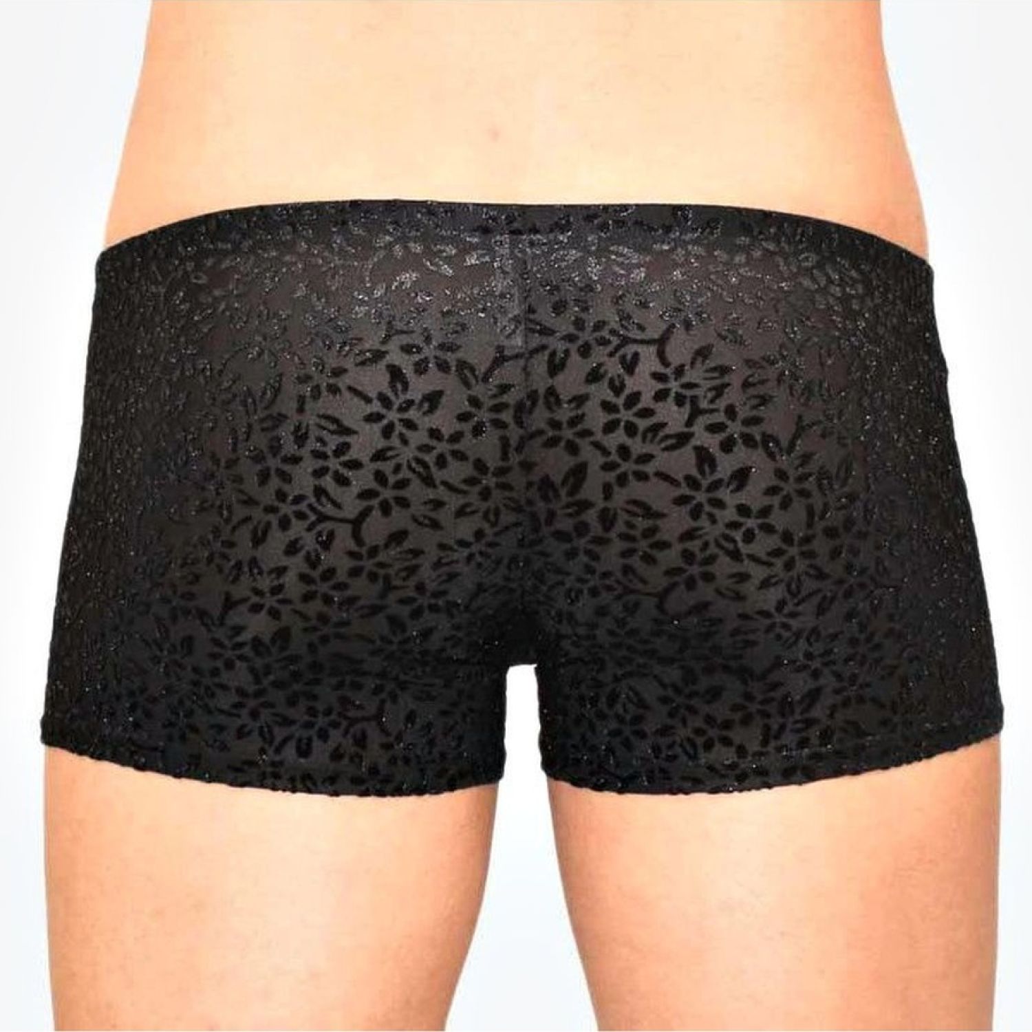 Мужские полупрозрачные трусы-боксеры с флокированным цветочным рисунком 3