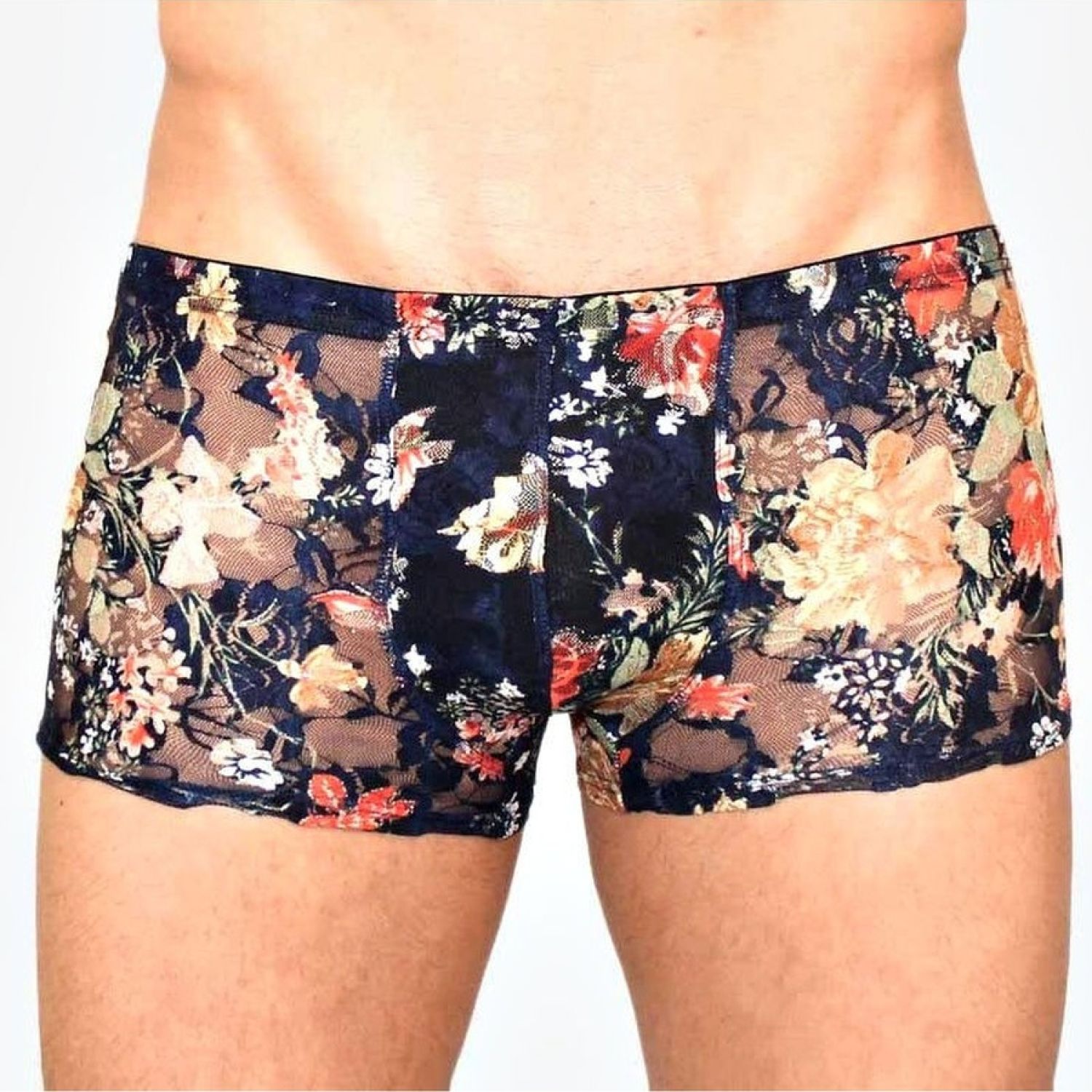 Мужские трусы-боксеры с крупным цветочным узором 1
