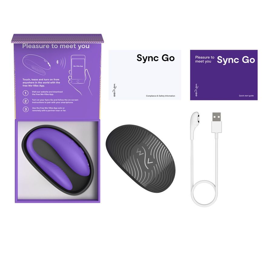 Фиолетовый вибромассажер для пар We-Vibe Sync Go 3
