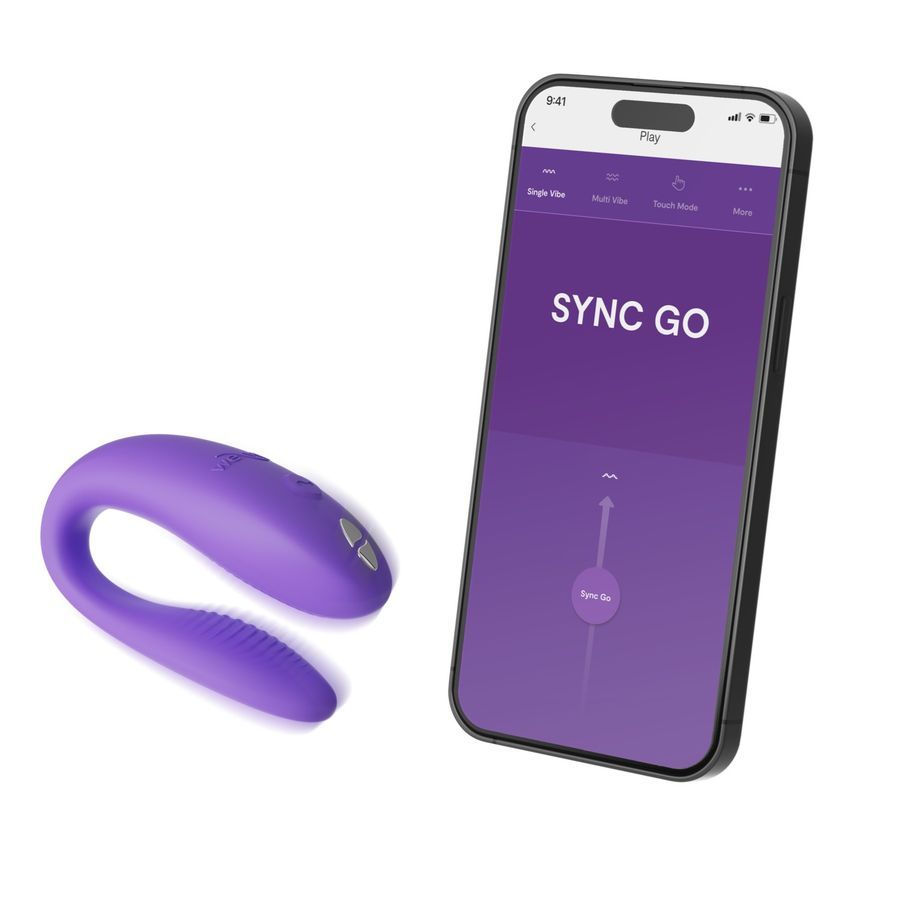 Фиолетовый вибромассажер для пар We-Vibe Sync Go 5