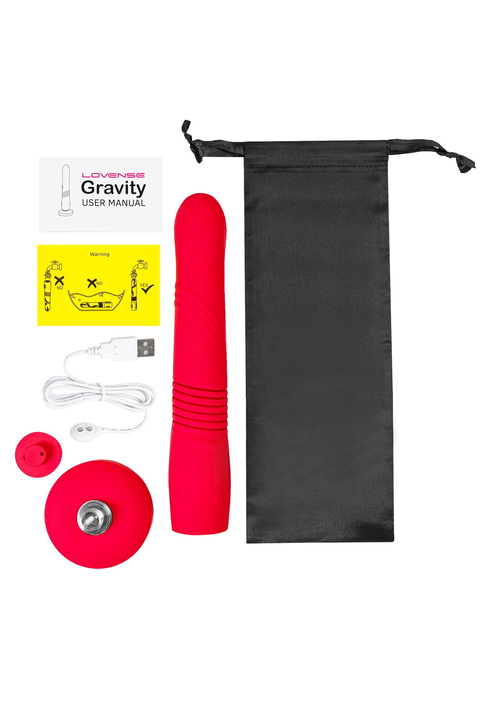 Красный пульсатор Gravity со съемной присоской - 25,9 см. 9