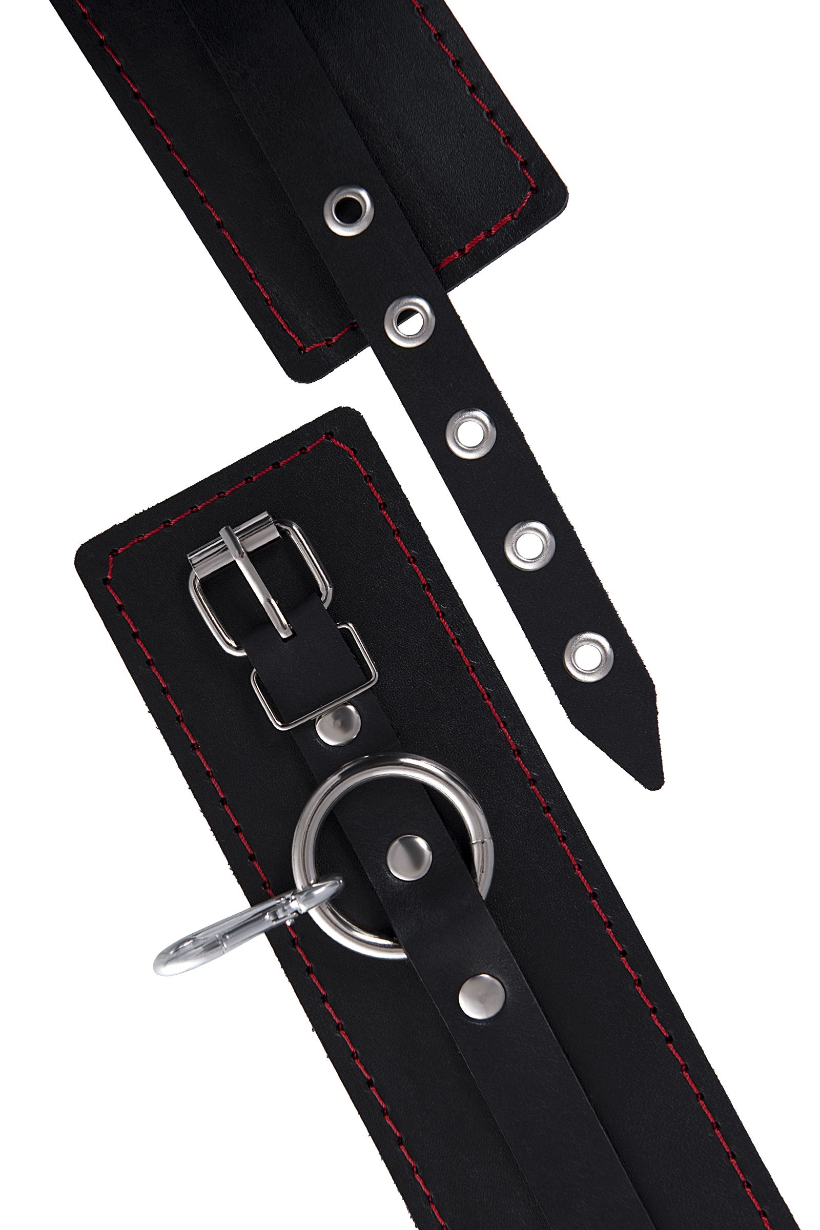 Черная распорка для ног с кожаными манжетами 5