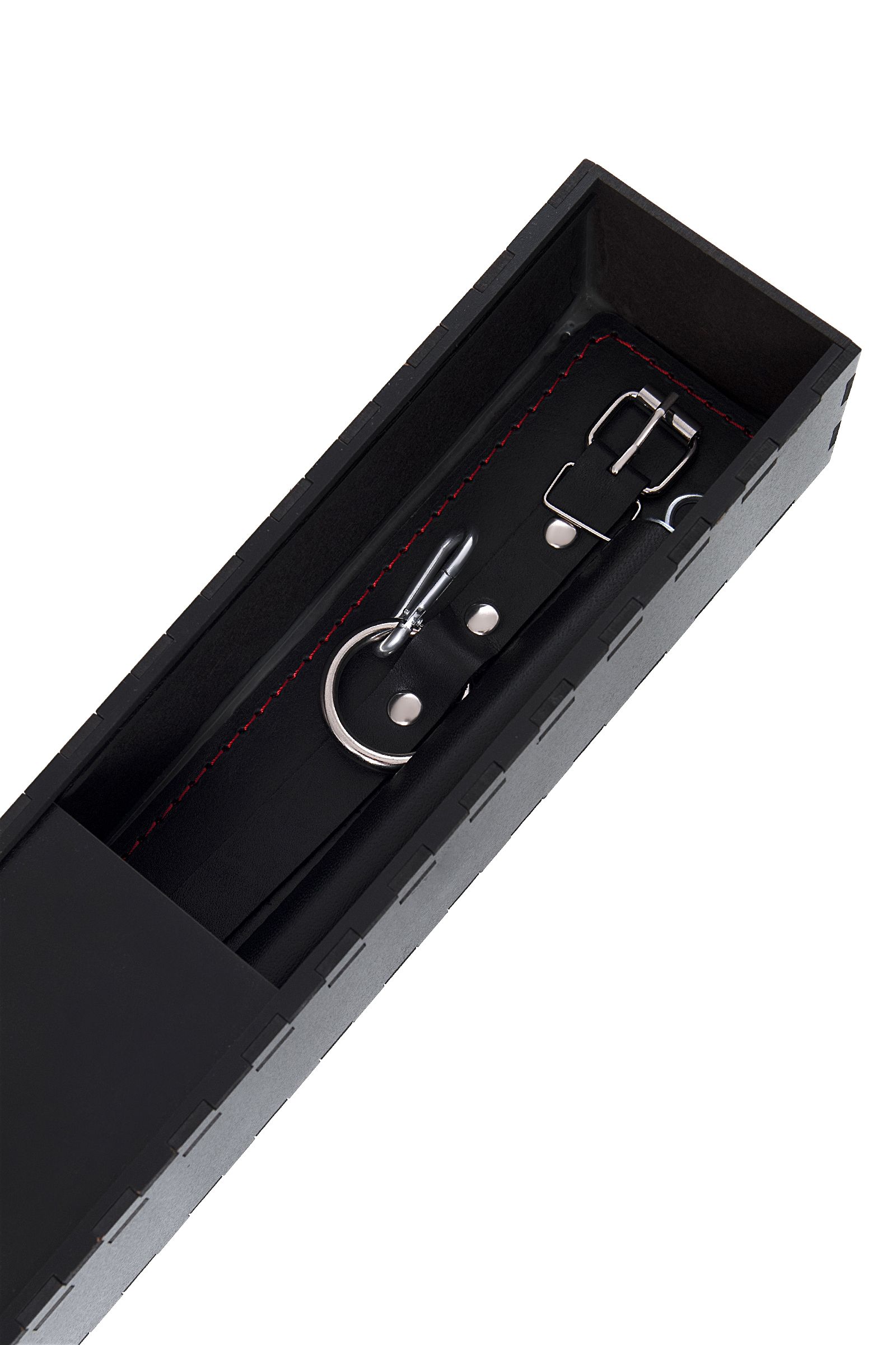 Черная распорка для ног с кожаными манжетами 7