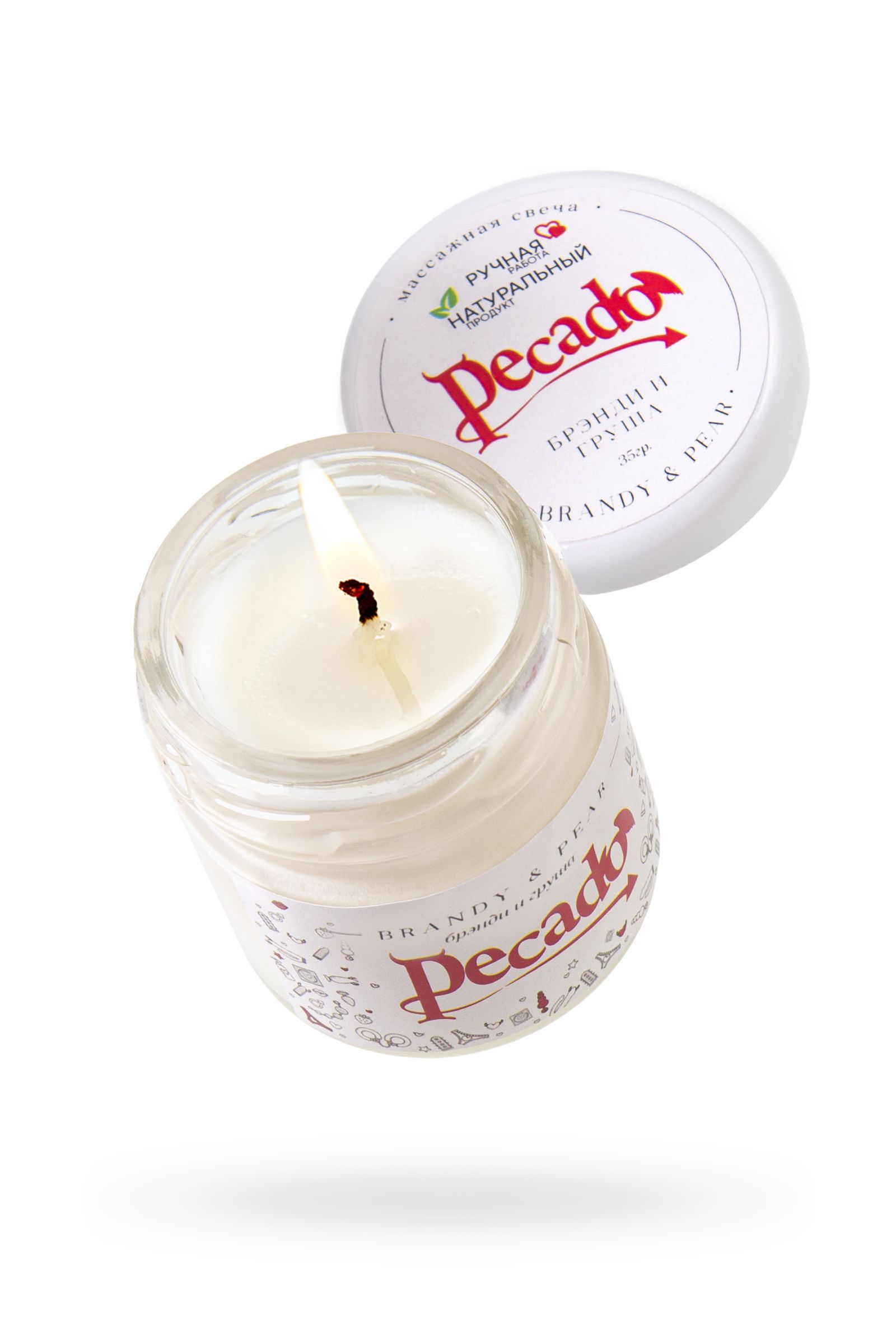 Массажная свеча Brandy & Pear - 35 мл. 2