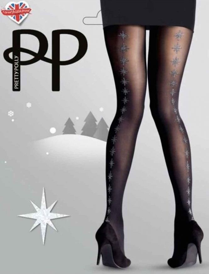 Колготки со швом из блестящих снежинок Backseam Star Tights 2