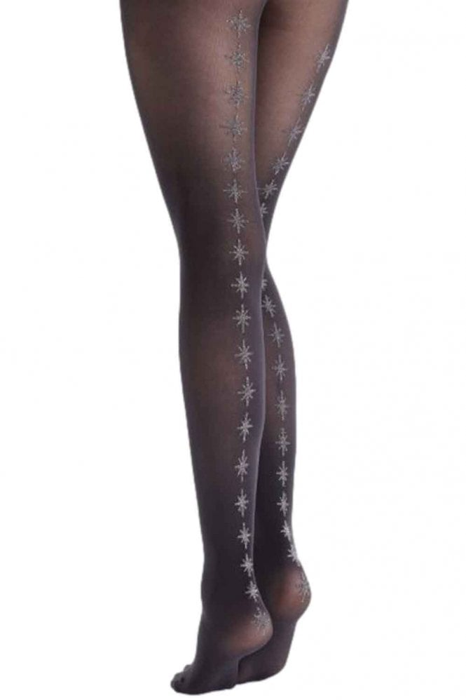 Колготки со швом из блестящих снежинок Backseam Star Tights 1